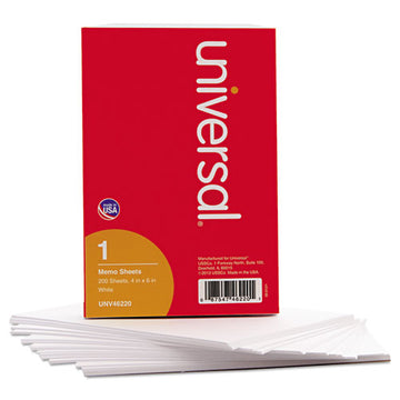 Universal® Loose White Memo Sheets, 4 X 6, Unruled, Plain White, 200-pack freeshipping - TVN Wholesale